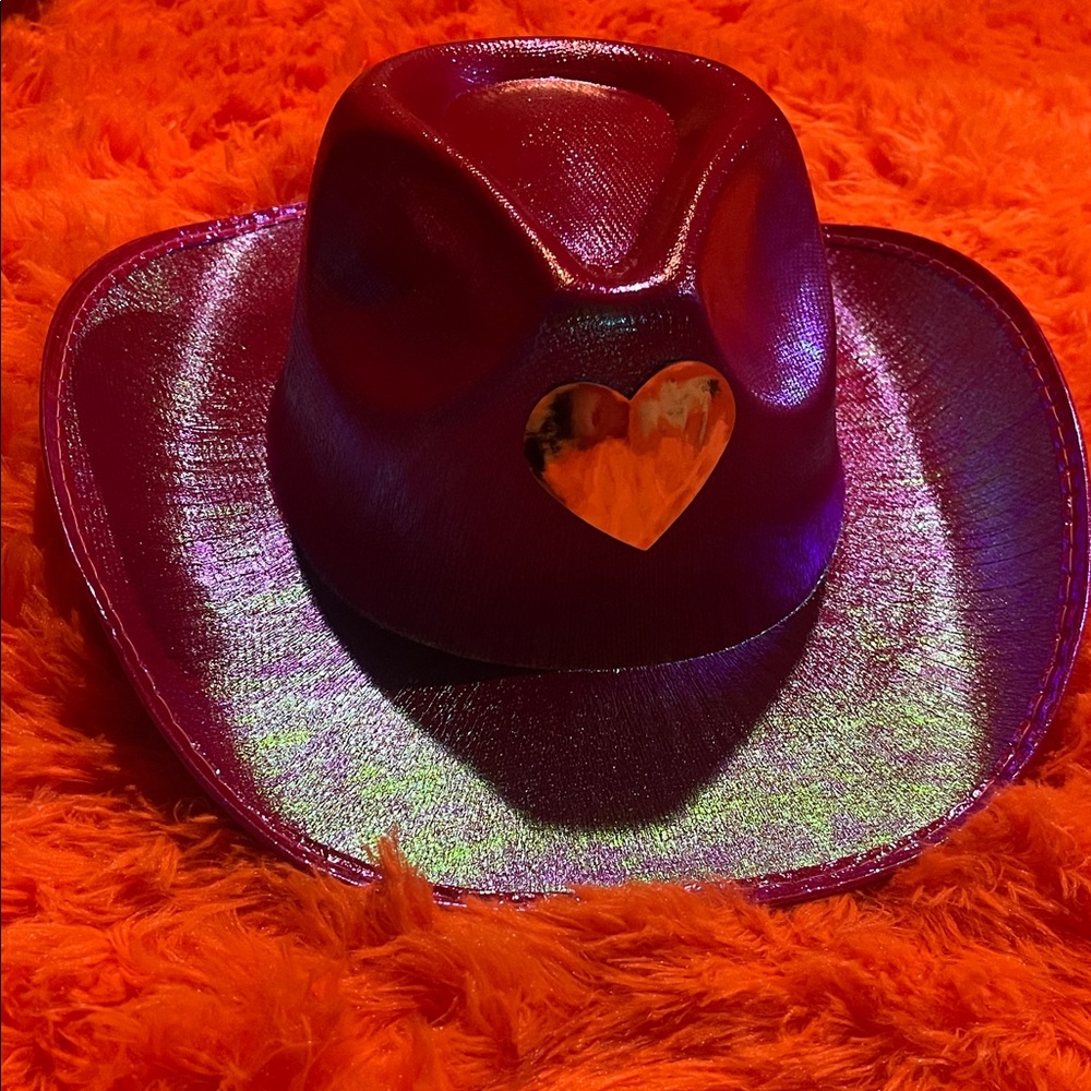 3/$15 Shimmering Purple Heart Cowgirl Hat